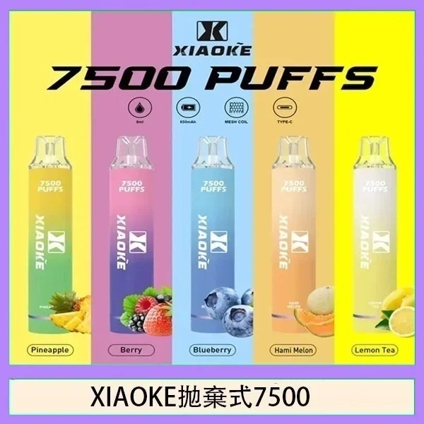 XIAOKE 梟客拋棄式電子煙7500口｜一次性可充電・發光設計・現貨 新日期 10/02